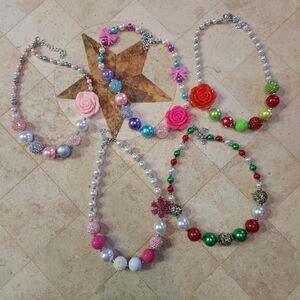 Colorful Kids Beaded Necklaces Set
